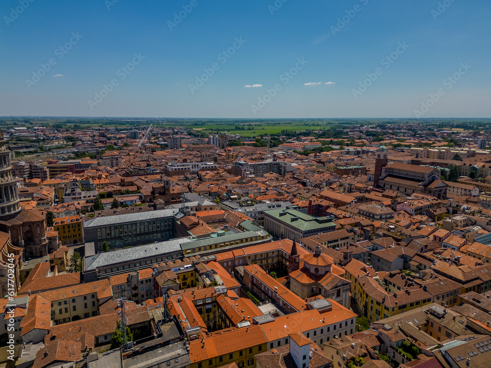 Beautiful Italian city of Novara with a bird's eye view