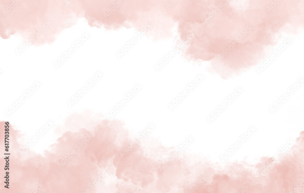 Pink watercolor backgrounds with cloudy brush which splashed on blank space that can be use for weddings, valentines, mothers, birthdays and other media tasks 
