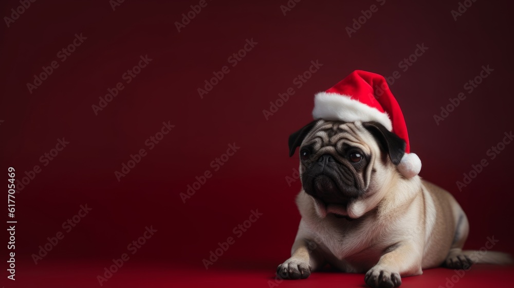 Santa's Four-Legged Companion: Dog in a Santa Hat Brings Joy and Laughter to All