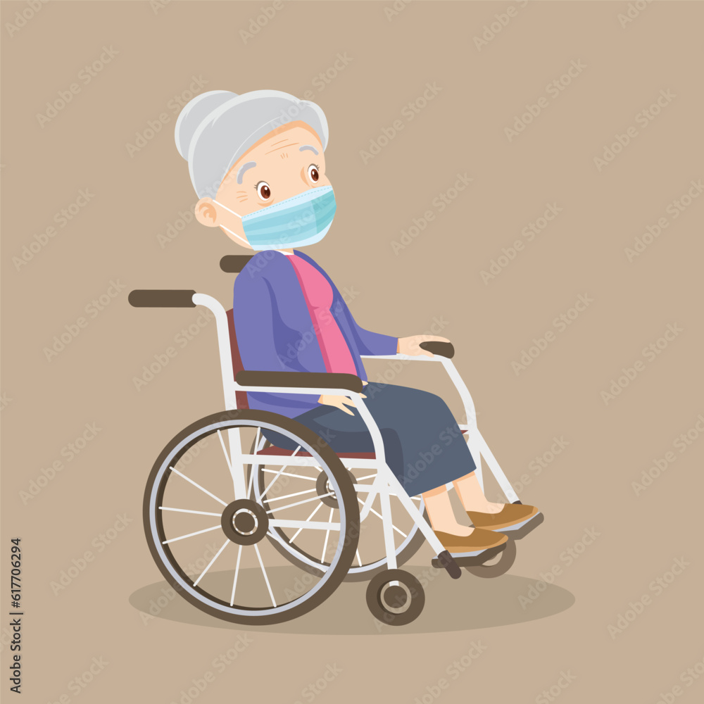elderly old woMan is sitting in a wheelchair.senior female patient in wheelchair elderly old woMan is sitting in a wheelchair.senior female patient in wheelchair