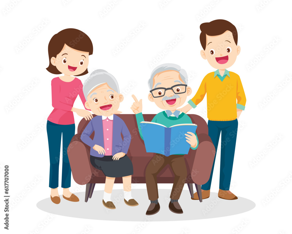 grandparents and family reading book grandparents and family reading book