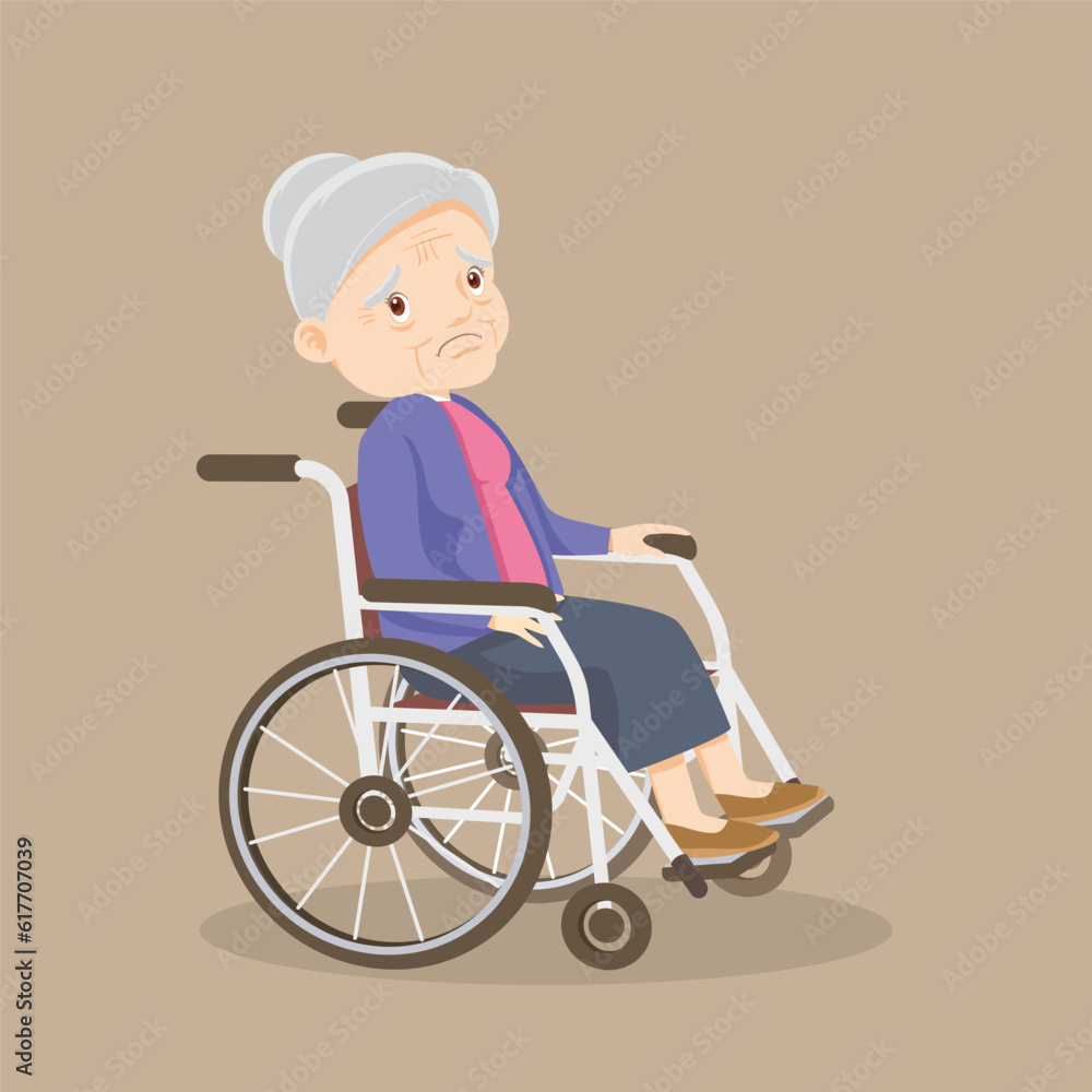 elderly old woMan is sitting in a wheelchair.senior female patient in wheelchair elderly old woMan is sitting in a wheelchair.senior female patient in wheelchair