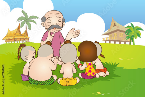 Traditional Thai Children are playing game