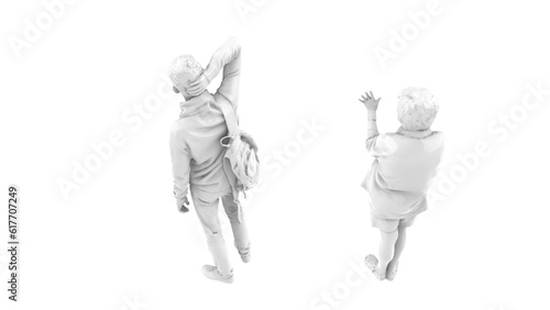 3D High Poly Humans - SET6 Monochromatic - Perspective View 6