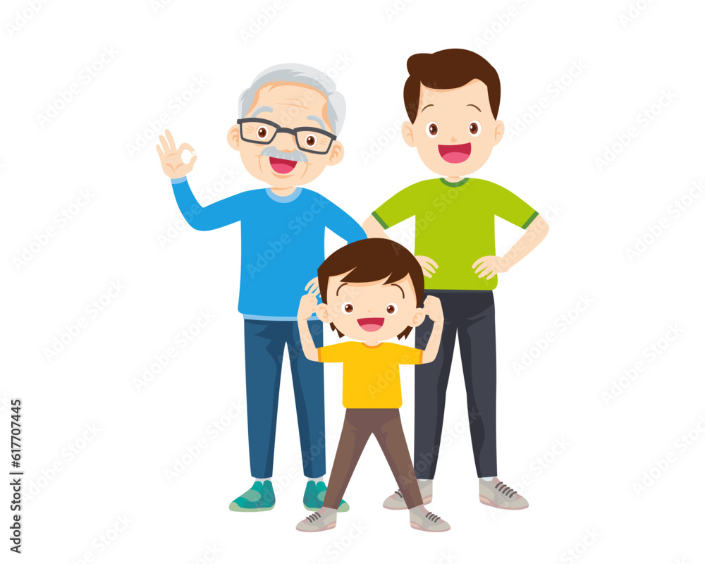 Happy Family Sport Activity. Mother, Father and Kid Doing Morning Exercising at Home Happy Family Sport Activity. Mother, Father and Kid Doing Morning Exercising at Home
