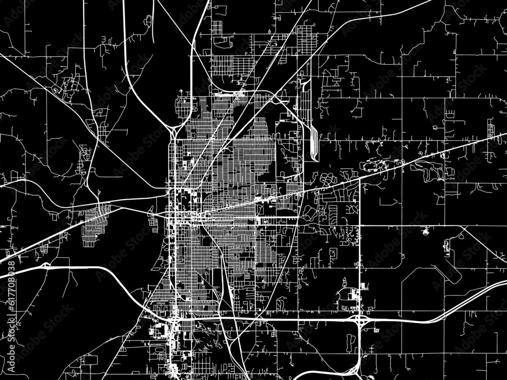 Vector road map of the city of Terre Haute Indiana in the United States