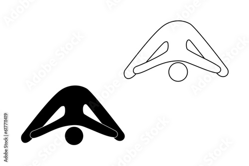 Separate lag stretching pose of people