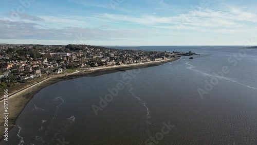 Wallpaper Mural Drone view over the Broughty Ferry residential suburb on a coastline Torontodigital.ca