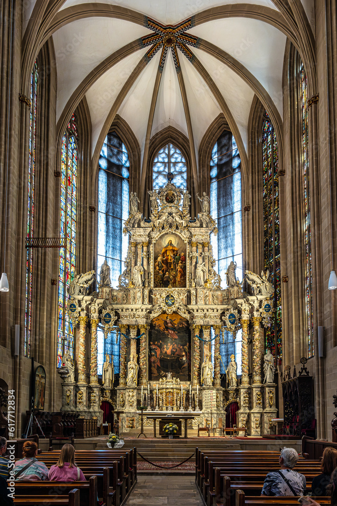 Interior of Erfurt Cathedral and Collegiate Church of St Mary, Erfurt, Germany.