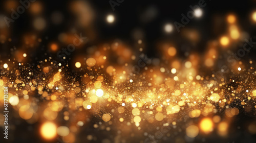 Background of abstract glitter lights gold and black