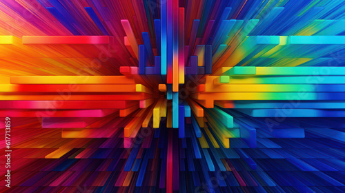 Beautiful modern rainbow color spectrum stripes and geometric shapes