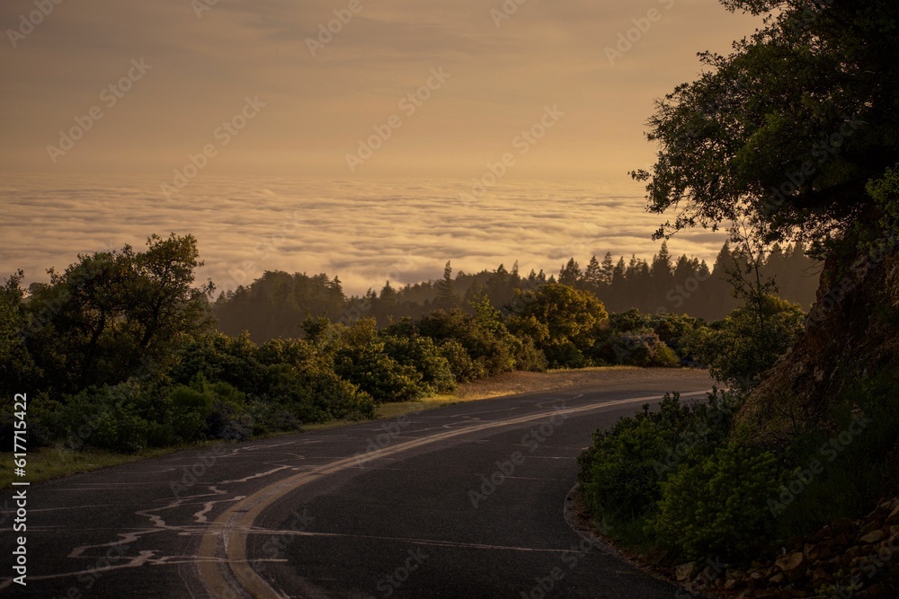 a winding road leading to the beach a winding road leading to the beach