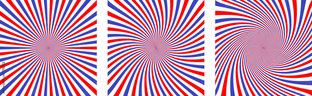 Set of background with tricolor spirals	