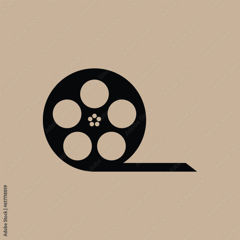 Simple and solid film reel icon