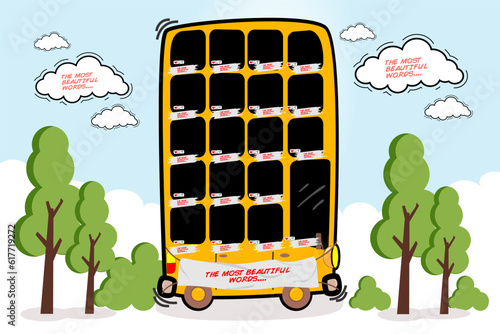 photo frame set school, kids, fun, cheerful, frame vector, collage, photo albums, photos