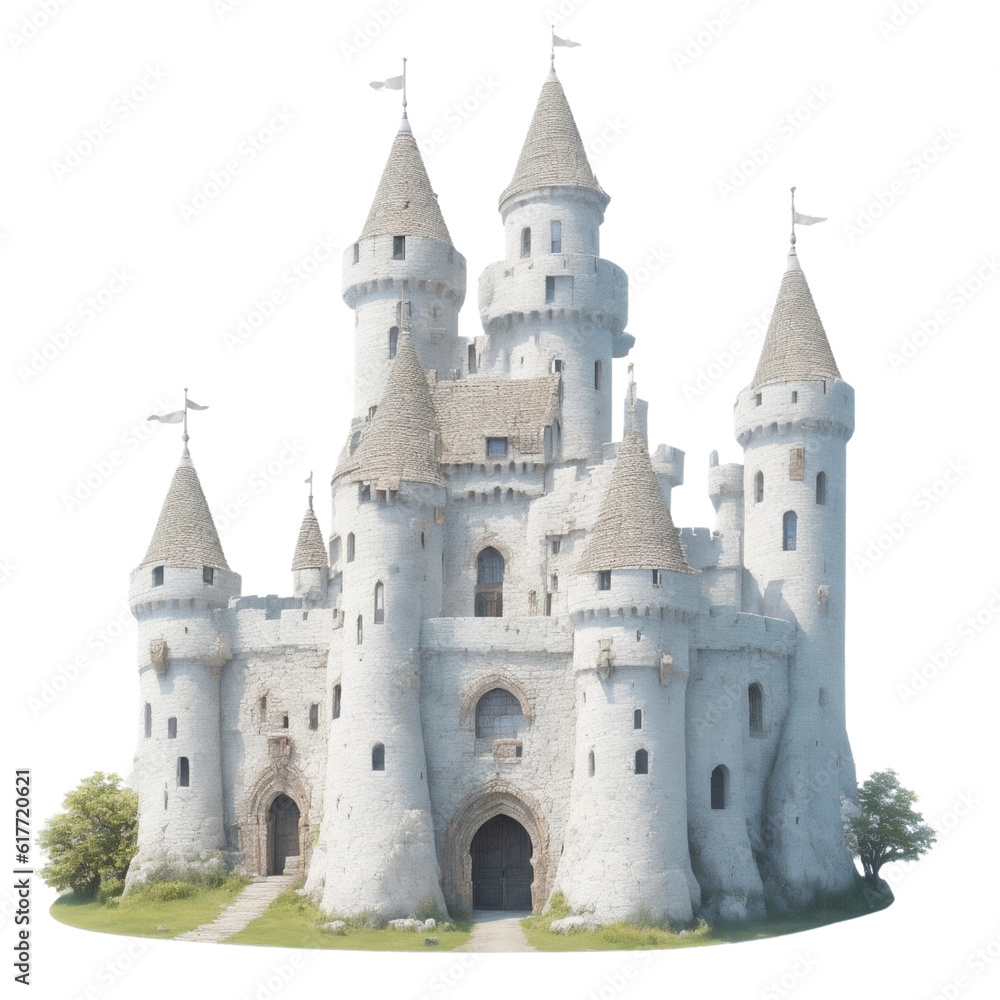 castle, white background, Generative AI