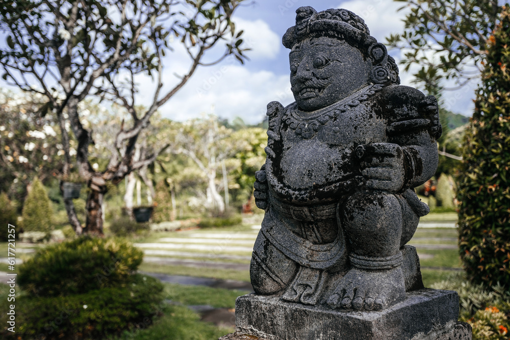 Close up statue portrait in Bali, Indonesia