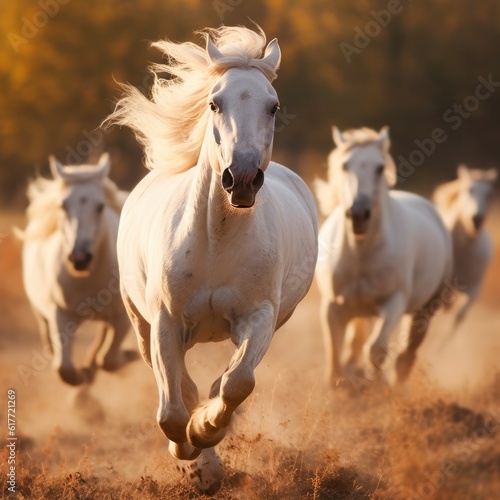 White Horses Running