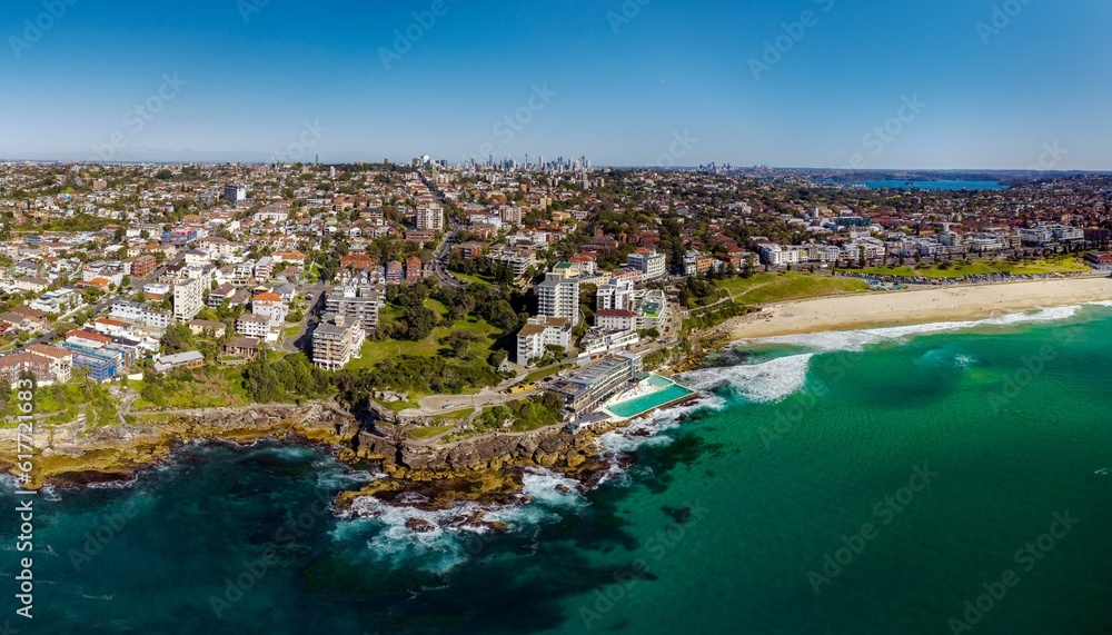 Scenic view of the iconic Bondi Beach located in Sydney, Australia