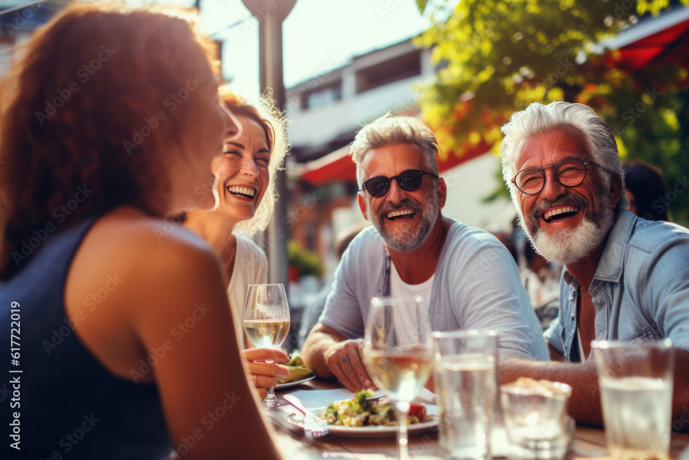 happy friends diner outside ai generated happy friends diner outside ai generated