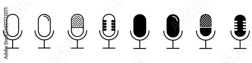 Microphone icon vector set. audio illustration sign collection. mic symbol.