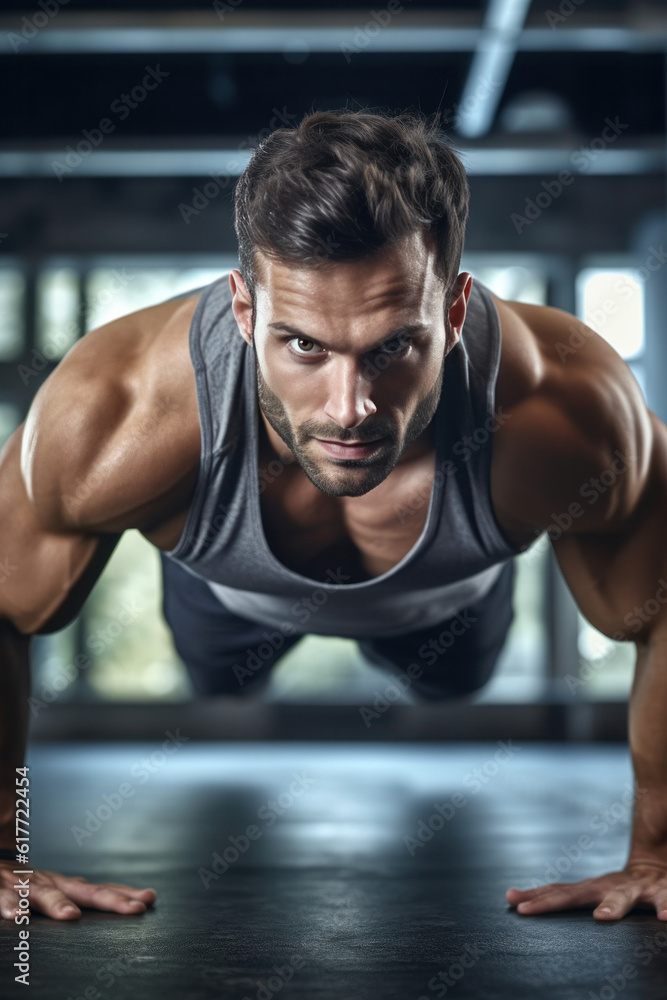 fitness man doing pushups ai generated fitness man doing pushups ai generated