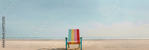 armchair on the beach, surrealistic minimalist style