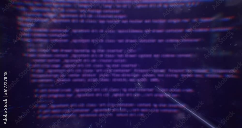 Animation of programming coding displays on a dark blue background Animation of programming coding displays on a dark blue background