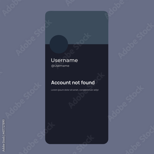 Vector illustraton account suspended notification display