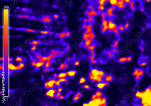 Heat map. Abstract infrared thermographic background. Vector illustration.