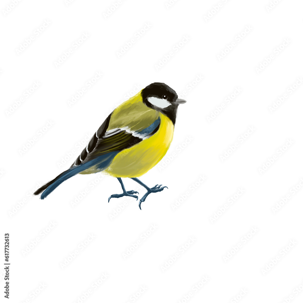 Fototapeta premium Illustration of the songbird tit