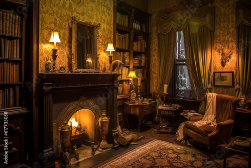 victorian style old interior photo
