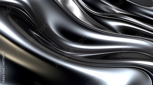 abstract liquid silver background created with Generative AI