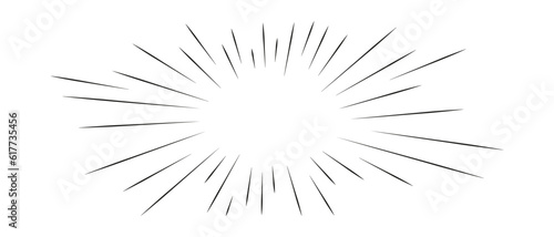 Comic action lines.Manga speed effect frame. Cartoon boom,bang,radial burst.Vector isolated illustration
