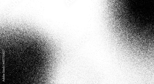 Gritty sand noise overlay, vintage grunge pattern on grainy background. Vector graphic with grunge texture, distressed black and white elements. Distressed patterns, halftone dots and speckle effects. photo