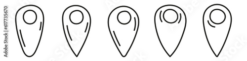 Doodle pin location icon. Hand drawn map pointer marker. Navigation sign, place location, geo-tag label.Vector isolated illustration