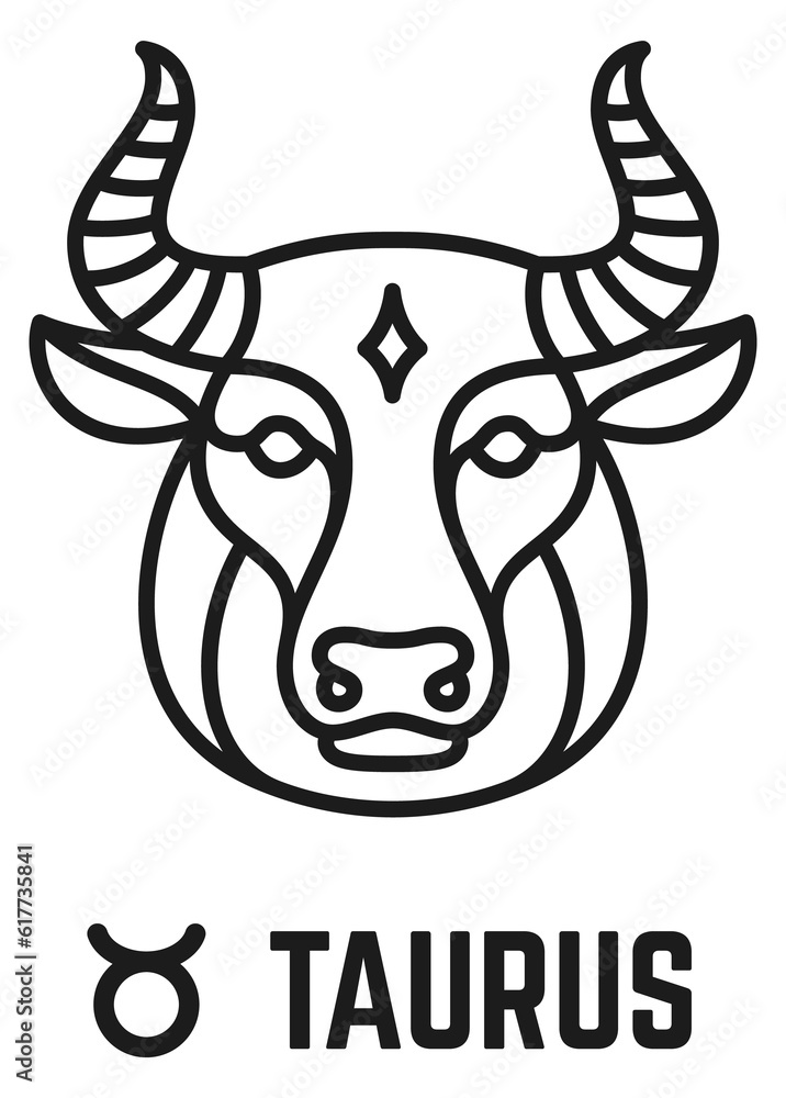 Taurus symbol. Black line stellar icon. Zodiac sign Taurus symbol. Black line stellar icon. Zodiac sign