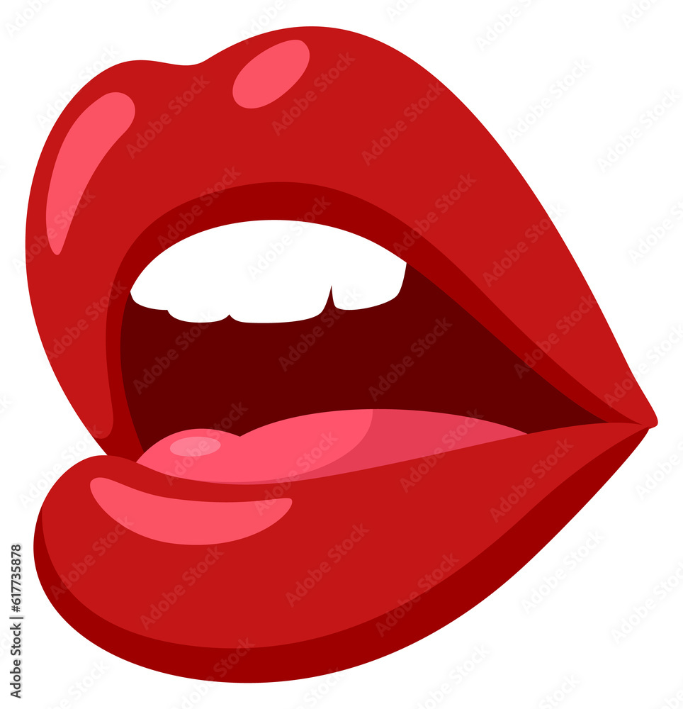 Obraz premium Sexy woman lips. Open mouth cartoon icon