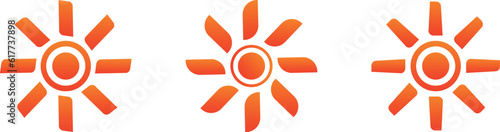 Solar energy logo design. Sun and solar panel abstract symbol. Sun Icons set. Vector illustration sun rays