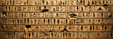An ancient wall with damage and cracks. Various hieroglyphs and signs. Generative Ai