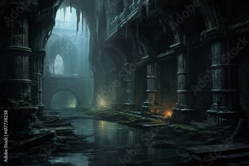 dark gloomy gothic dungeon