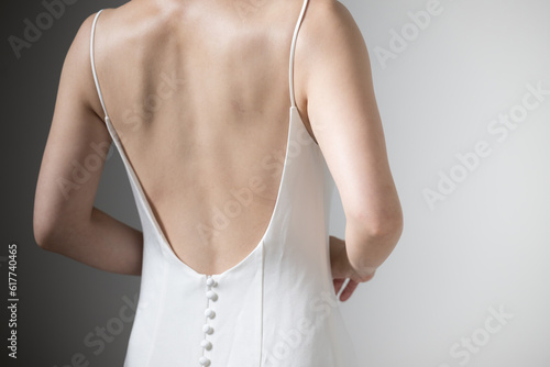 Beautiful back and shoulder blades of Asian women No face