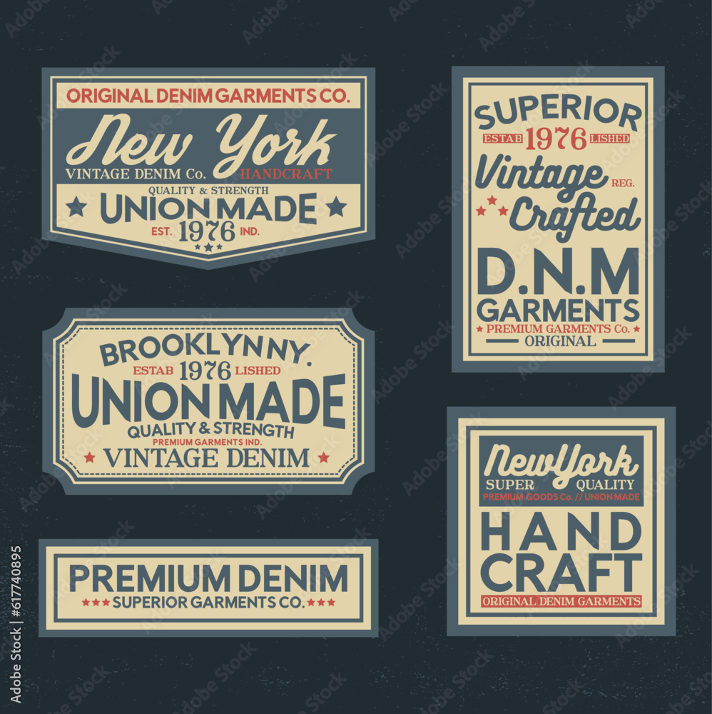 vintage style labels vector pack for textile