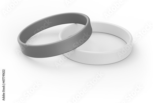 two silicone bracelets on a transparent background, mockup, png