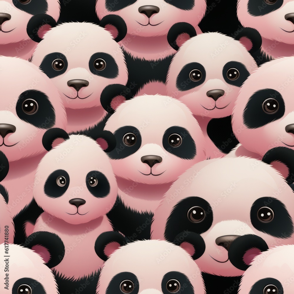 Fototapeta premium Panda tile texture