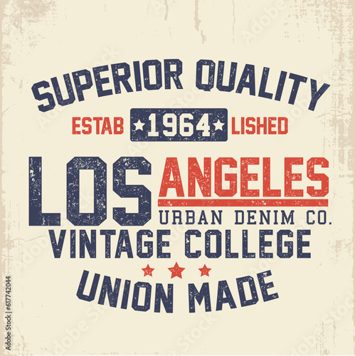tee print design as vector with vintage varsity concept