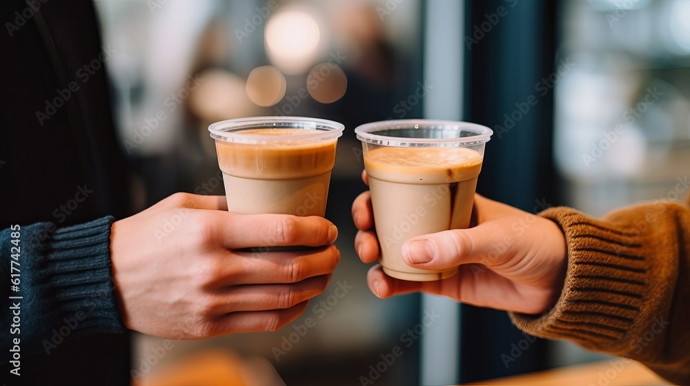 Takeaway coffee in a disposable paper cup is passed from hand to hand. An invitation to a date in a coffee shop. Hot drink outside.
Generative AI Takeaway coffee in a disposable paper cup is passed from hand to hand. An invitation to a date in a coffee shop. Hot drink outside.
Generative AI