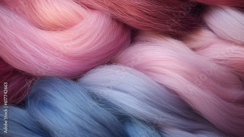close up of wool for knitting in pastel colors Generative AI