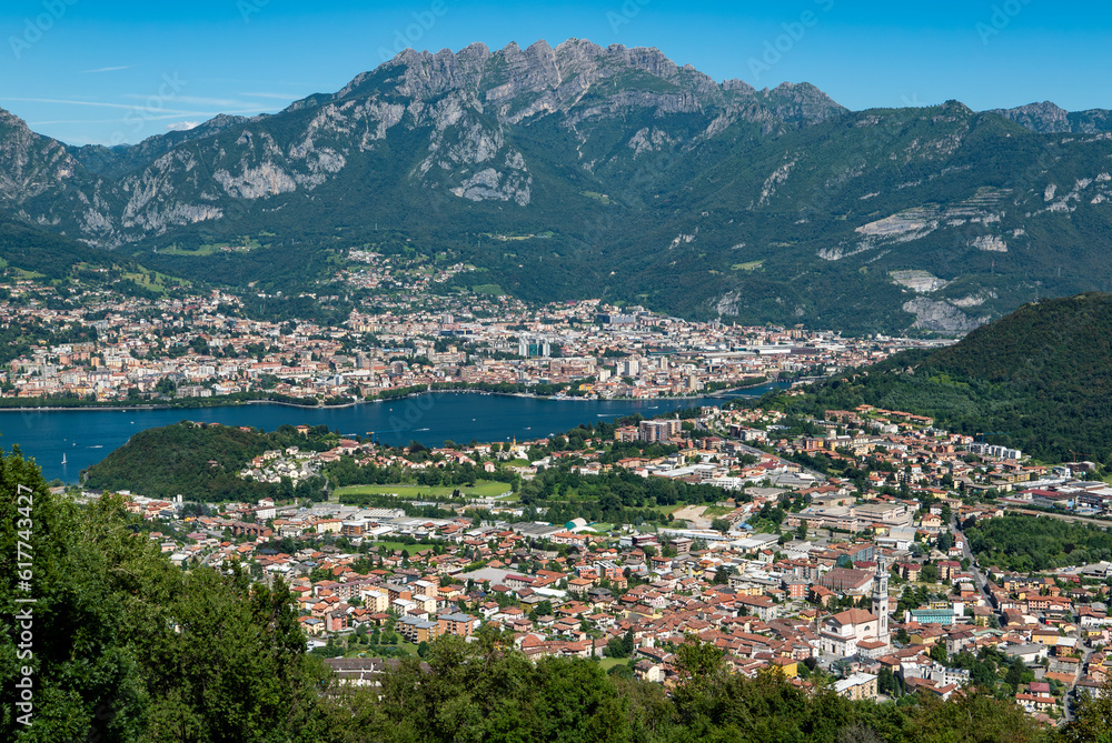 Landscape of Lecco Town from San Tomaso plain