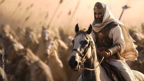 ancient arab background design, moments soldiers arabian before entering the battleground © Salsabila Ariadina